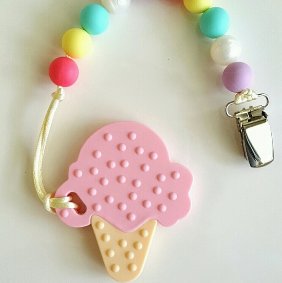 Sale!!! Delicious Silicone ICE CREAM Teether Clip - Picture 2 of 5
